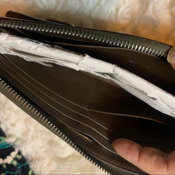 Marc Jacobs Zip Clutch Wallet in Brown with Silver Hardware